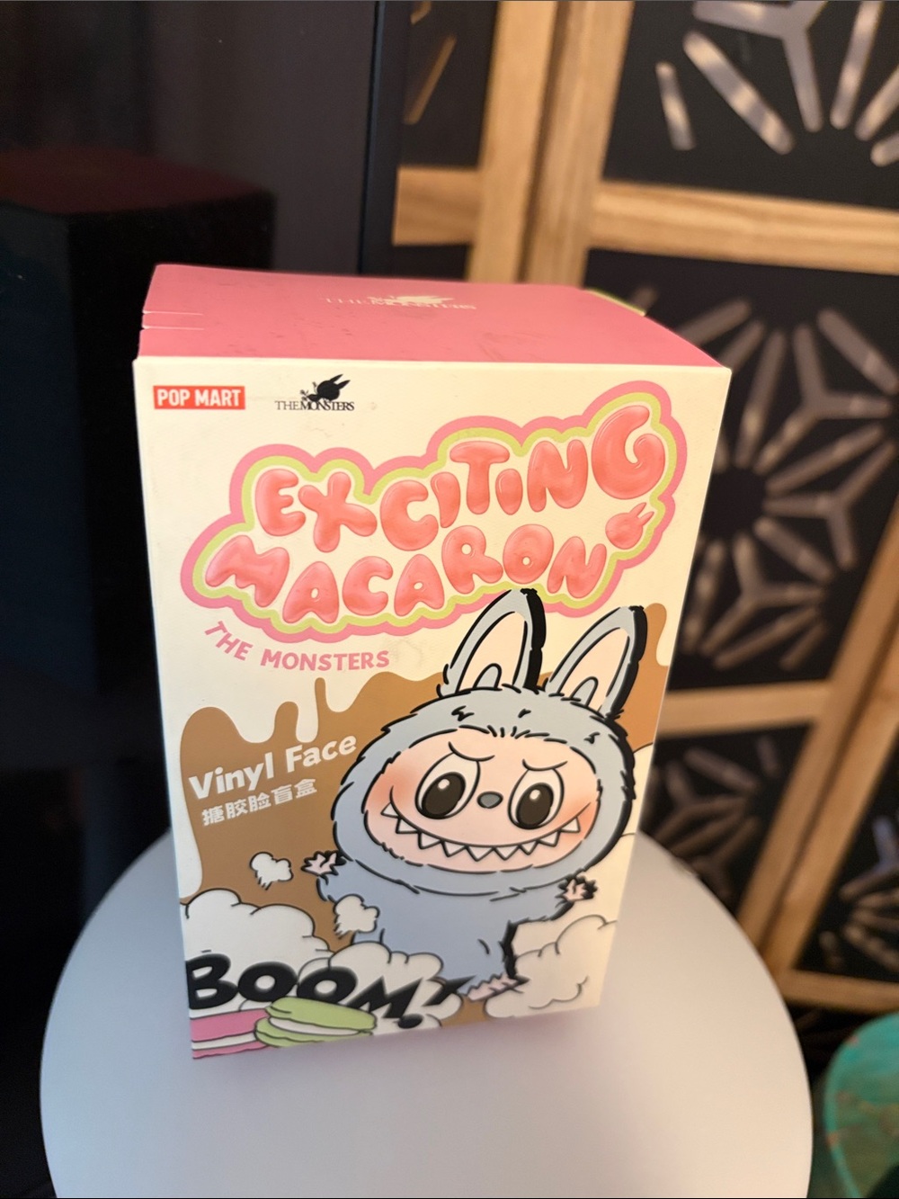 POP MART Exciting Macaron The Monsters Vinyl Figure - Pink/Beige